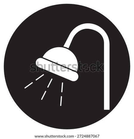 Shower Icon, Refreshing Bath Experience, Modern Bathroom Spa, Daily Freshness Ritual, vector
