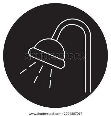 Shower Icon, Refreshing Bath Experience, Modern Bathroom Spa, Daily Freshness Ritual, vector