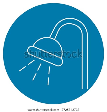 Shower Icon, Refreshing Bath Experience, Modern Bathroom Spa, Daily Freshness Ritual, vector