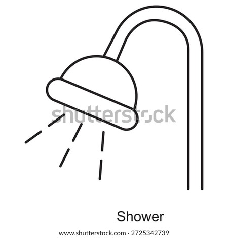 Shower Icon, Refreshing Bath Experience, Modern Bathroom Spa, Daily Freshness Ritual, vector