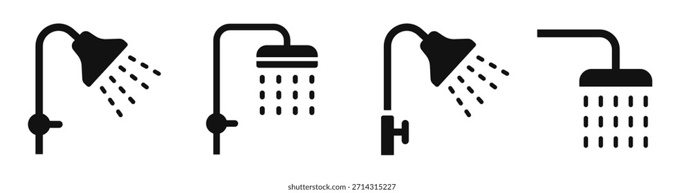 Conjunto de iconos de ducha. estilo plano. Vector