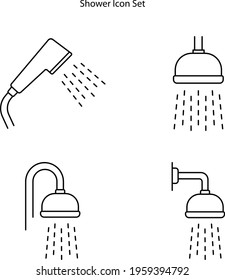 shower icon set isolated on white background from bathroom collection. shower icon thin line outline linear shower symbol for logo, web, app, UI. shower icon simple sign.