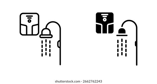 Shower Icon set. Symbol isolated white background. vector illustration. color editable.