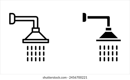 Plantilla de símbolos de conjunto de iconos de ducha para colección gráfica y de Diseño web sobre fondo blanco
