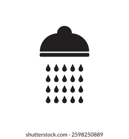 shower icon set vector black symbol template illustration design