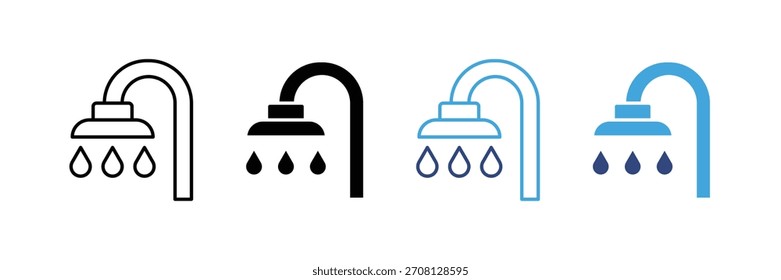 Conjunto de iconos de ducha. Ilustración vectorial