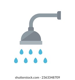 Icono de ducha. Cabezas de ducha simples con gotas de agua, cabezal de ducha, Baño, señal de tiempo de baño para tu sitio web y aplicaciones móviles. Trazo editable. diseño de ilustración de vectores de línea en fondo blanco. EPS 10