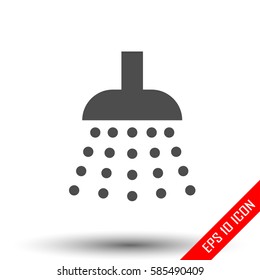 Shower icon. Shower sign. Simple flat logo of shower on white background. Vector illustration.