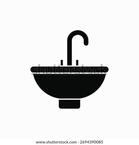 shower icon silhoutte vector style template