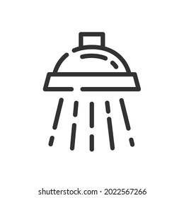 Shower icon in simple one line style isolated on white background. Vector illustration
