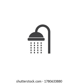 Icono de ducha simple silueta estilo plano ilustración vectorial sobre fondo blanco.