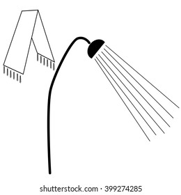 Shower icon. Single icon. Vector illustration.