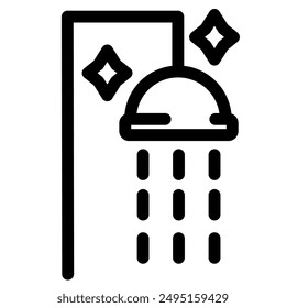Shower icon symbol - Shower to get clean vector illustration