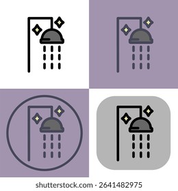 Shower icon symbol - Shower to get clean vector illustration.