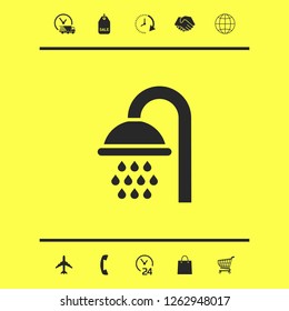 Shower icon symbol. Graphic elements for your design