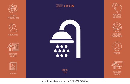 Shower icon symbol. Graphic elements for your design