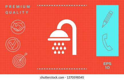 Shower icon symbol. Graphic elements for your design