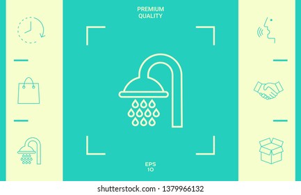 Shower icon symbol. Graphic elements for your design