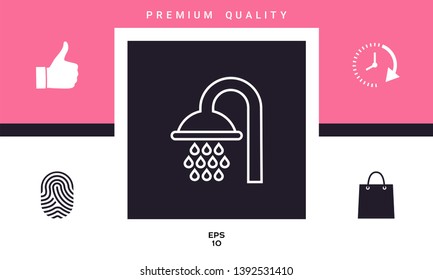 Shower icon symbol. Graphic elements for your design