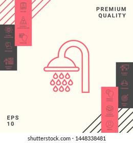 Shower icon symbol. Graphic elements for your design