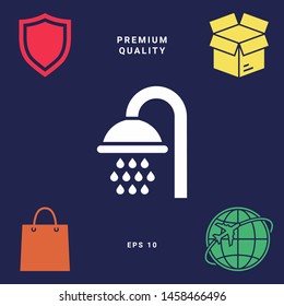 Shower icon symbol. Graphic elements for your design