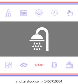 Shower icon symbol. Graphic elements for your design