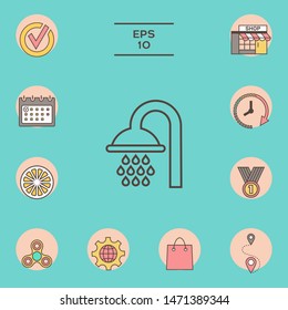Shower icon symbol. Graphic elements for your design
