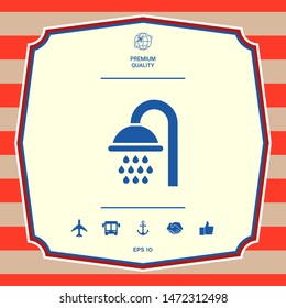 Shower icon symbol. Graphic elements for your design