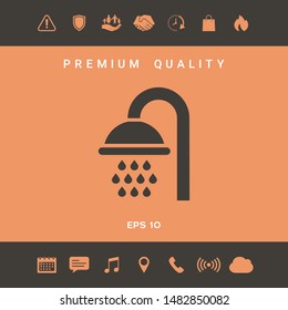 Shower icon symbol. Graphic elements for your design