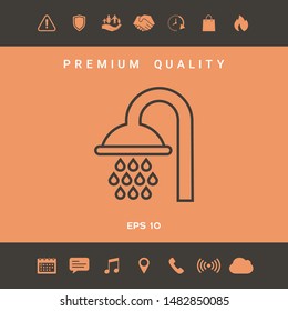 Shower icon symbol. Graphic elements for your design