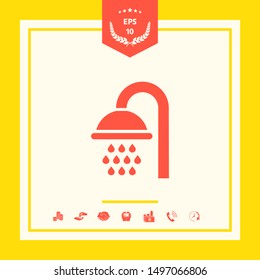 Shower icon symbol. Graphic elements for your design