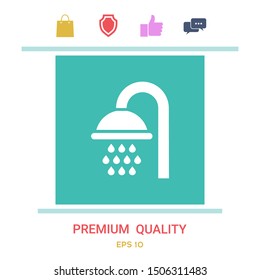 Shower icon symbol. Graphic elements for your design