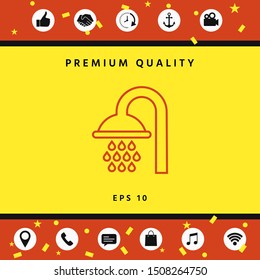 Shower icon symbol. Graphic elements for your design