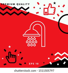 Shower icon symbol. Graphic elements for your design