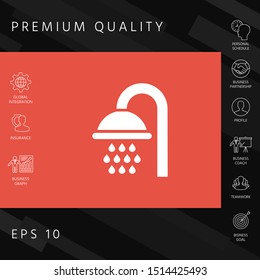 Shower icon symbol. Graphic elements for your design