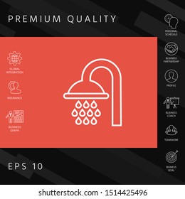Shower icon symbol. Graphic elements for your design