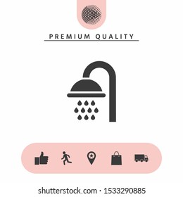 Shower icon symbol. Graphic elements for your design