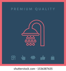 Shower icon symbol. Graphic elements for your design