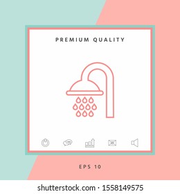 Shower icon symbol. Graphic elements for your design