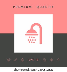 Shower icon symbol. Graphic elements for your design