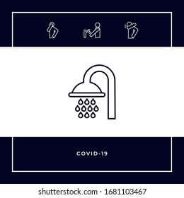 Duschsymbol. Grafische Elemente für Ihr Design