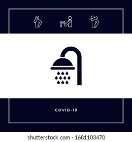 Shower icon symbol. Graphic elements for your design
