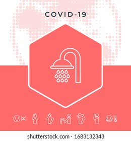 Shower icon symbol. Graphic elements for your design