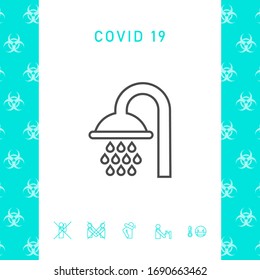 Símbolo de icono de ducha. Elementos gráficos para el diseño