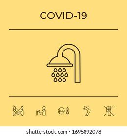 Shower icon symbol. Graphic elements for your design