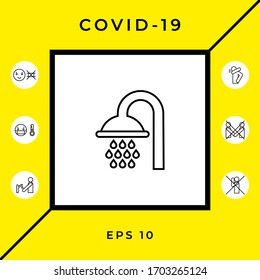 Shower icon symbol. Graphic elements for your design