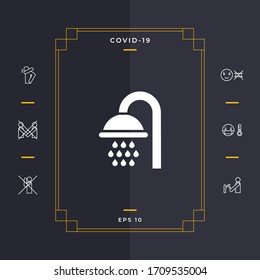 Shower icon symbol. Graphic elements for your design