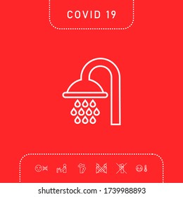 Shower icon symbol. Graphic elements for your design