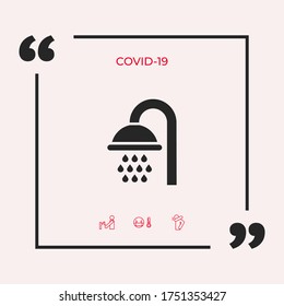 Shower icon symbol. Graphic elements for your design