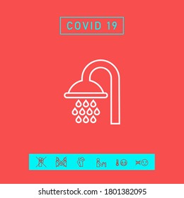 Shower icon symbol. Graphic elements for your design